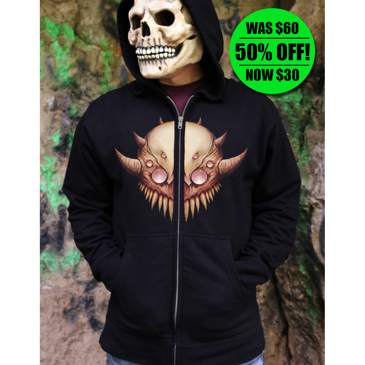 Deranged Zip-Up Hoodie – Dave Correia Art