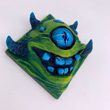 Green Smiley - Hand Painted Resin Magnet