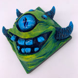 Green Smiley - Hand Painted Resin Magnet