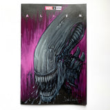"The Xeno" - Oil Painting on Comic Book