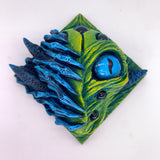 Green Face Hugger - Hand Painted Resin Magnet